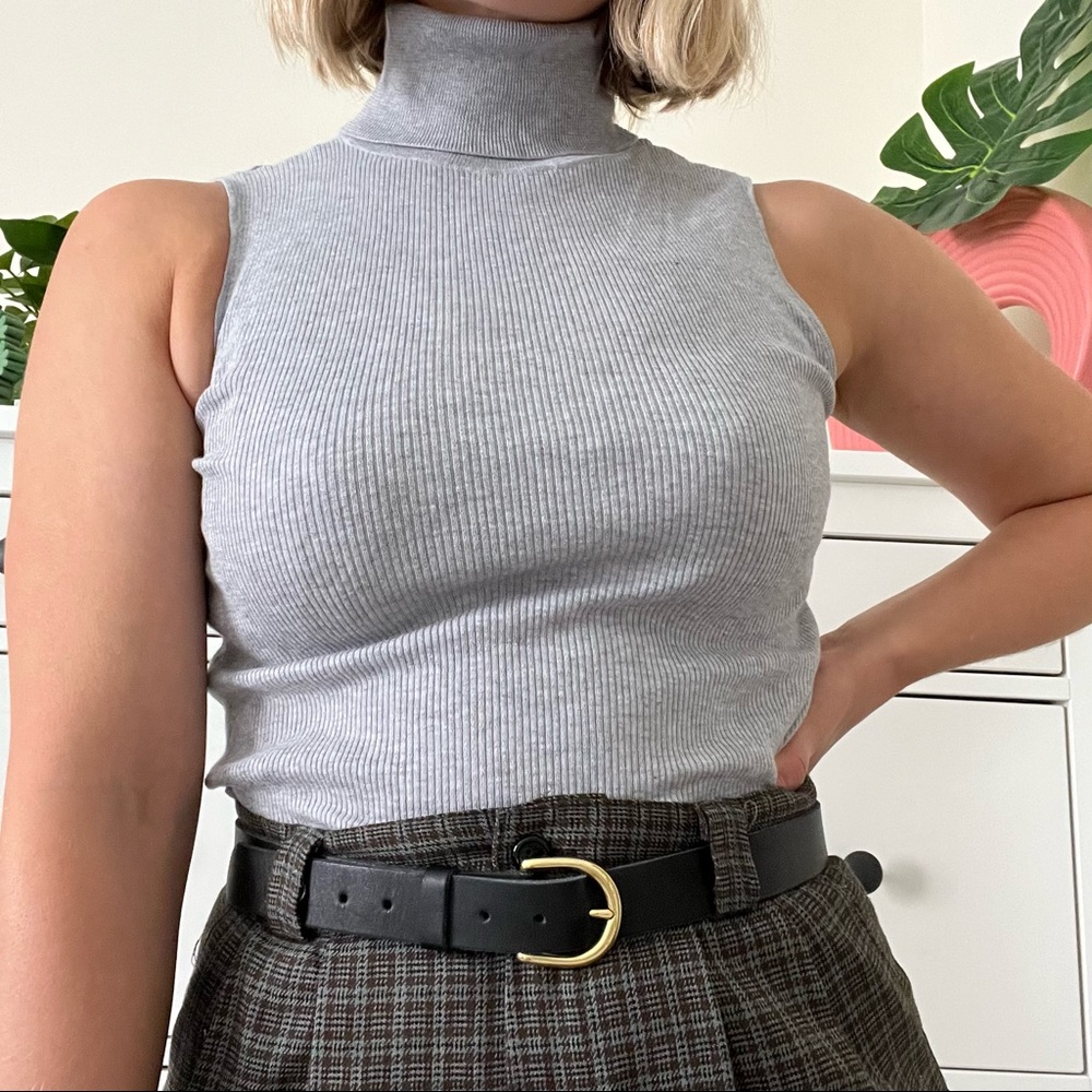 Brass Clothing Sleeveless Layering Turtleneck | XS Grey